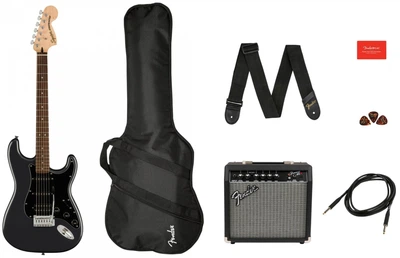 Гитарный набор SQUIER by FENDER AFFINITY SERIES STRAT PACK HSS CHARCOAL FROST METALLIC