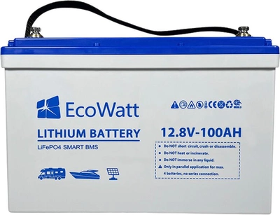 Аккумулятор для ДБЖ EcoWatt LiFePO4 Smart BMS 12.8V 100Ah