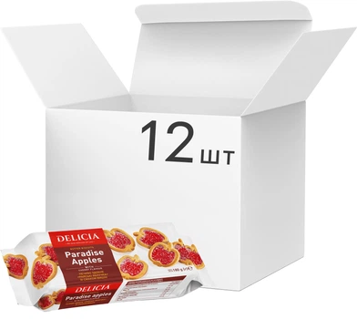 Упаковка печенья сдобного Delicia Райские яблочки со вкусом вишни 180 г х 12 шт (4823102503097)