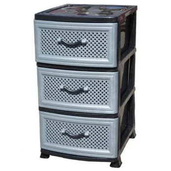 Комод пластиковый Effe 10250 3 яруса Черный