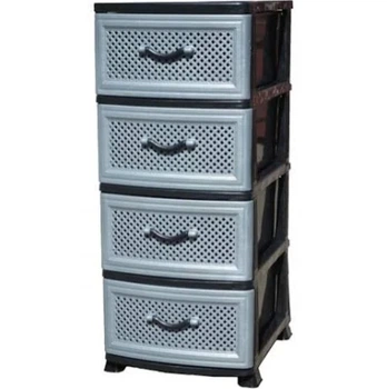 Комод пластиковый Effe 10251 4 яруса Black