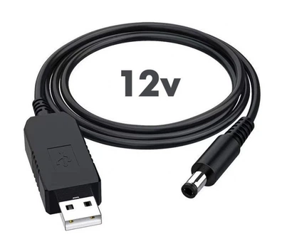 USB кабель с преобразователем напряжения с 5V на 12V 0,5А 5.5 х 2.1 мм DC для роутера, маршрутизатора, модема