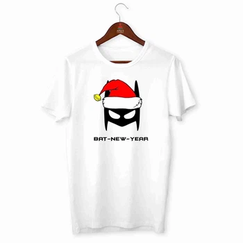 Футболка белая с новогодним принтом "Bat-New-Year. Бэтмен-Новый Год" Push IT M