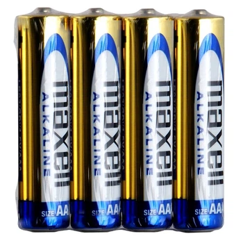 Батарейка щелочная Maxell Alkaline LR03(GD)4P, AAA/(L)R03, шринк 4шт