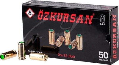Холостые патроны стартовые шумовые Ozkursan 9мм пистолетный 50 шт