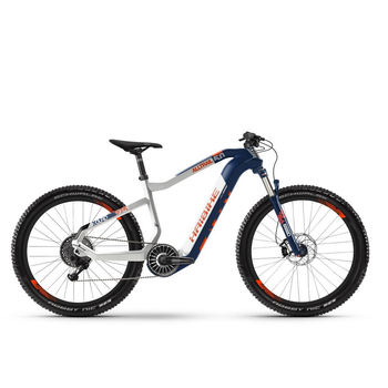 Електровелосипед HAIBIKE XDURO AllTrail 5.0 Carbon FLYON i630Wh 11 s. NX 27.5", рама L, синьо-біло-жовтогарячий, 2020