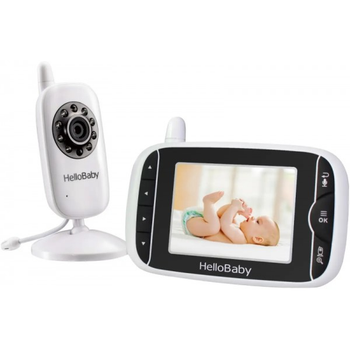 Видеоняня HelloBaby HB32, с цветным дисплеем 3.2", двусторонней связью, термометром, 8 колыбельными