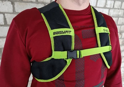 Жилет-утяжелитель EasyFit JetPack 5 кг с металлическими шариками Черно-зеленый