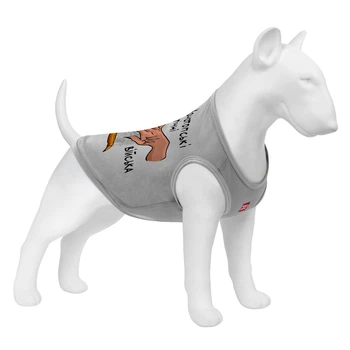 Майка для собак WAUDOG Clothes рисунок "Конотопские магические войска", сетка, L, B 42-45 см, C 28-31 см серый