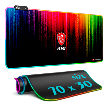Геймерский коврик для мышки SKY (GMS-WT 7030/118) MSI / RGB подсветка / 70x30 см