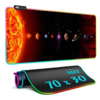 Геймерский коврик для мышки SKY (GMS-WT 7030/190) Planets / RGB подсветка / 70x30 см
