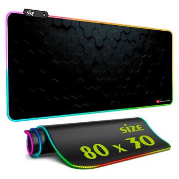 Геймерский коврик для мышки SKY (GMS-WT 8030/153) Hexagon / RGB подсветка / 80x30 см