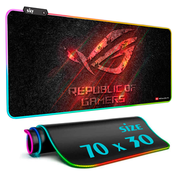 Геймерский коврик для мышки SKY (GMS-WT 7030/130) ROG / RGB подсветка / 70x30 см