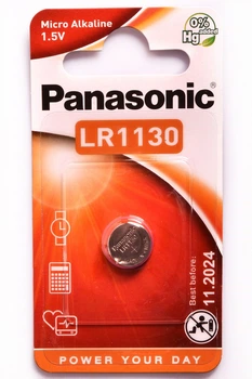 Батарейка Елемент живлення лужний кнопковий PANASONIC (LR-1130EL/1B)1x1