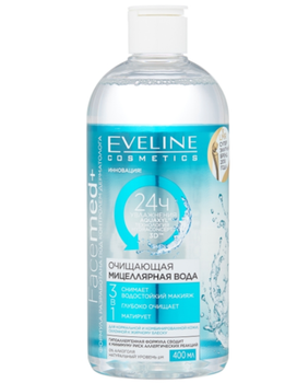 Гиалуроновая мицеллярная вода Eveline Cosmetics 3в1 Facemed+ Очищающая 400 мл