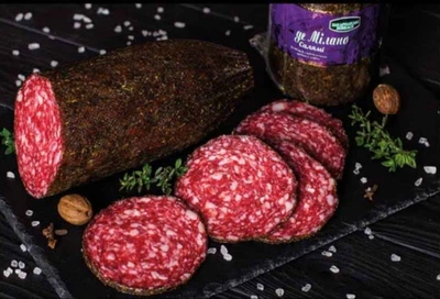 Колбаса Закарпатские колбасы Salami de Milano фермерская сырокопченая высшего сорта
