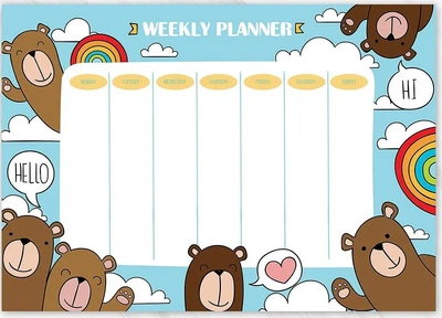 Планер на місяць Ведмедики на магніті з маркером А4 HeyBaby