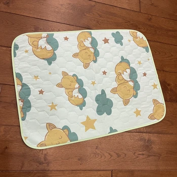 Многоразовая пеленка для детей Pelushka Mint Foxes 50х70 см