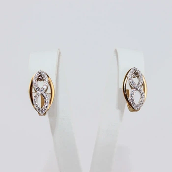 Серьги Xuping Jewelry белые фианиты "Бесконечность" позолота (074641)