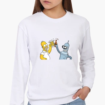 Свитшот женский Футурама и Сипсоны (Futurama and The Simpsons) (8771-2037) Белый XS