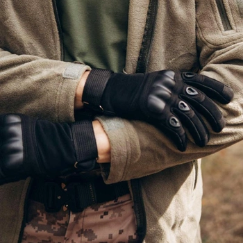 Тактичні рукавички з кастетом чорні Logos 3299b XL
