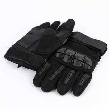 Тактические перчатки сенсорные с кастетом черные 2116b 3XL