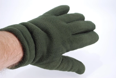 Перчатки мужские тёплые спортивные тактические флисовые на меху зелёные 9093_13,5_Olive