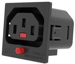 Разъем панельный SCOLMORE ACP-135015BK гнездо IEC Lock C13 IEC320 серия IEC Lock с фиксацией соединения 3 контакта