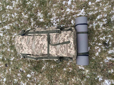 Баул 100 літрів армійський військовий ЗСУ тактичний сумка похідний рюкзак з місцем під каремат піксель 34567890