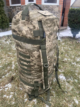Баул 100 літрів армійський військовий ЗСУ тактичний сумка похідний рюкзак з місцем під каремат піксель 34567890
