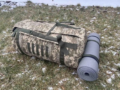 Баул 120 литров армейский военный ЗСУ тактический сумка рюкзак походный с местом под каремат пиксель 964645424796