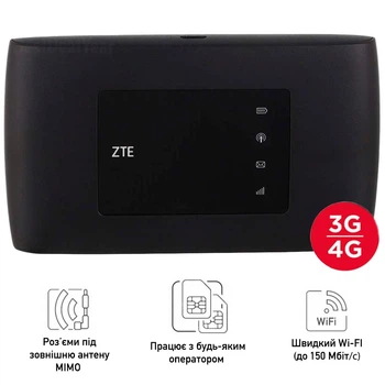 Мобільний 3G/4G Wi-Fi роутер ZTE MF920U-B LTE для інтернету з виходами під антенну / Київстар, Vodafone, Life