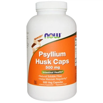 Псилліум лушпиння насіння подорожника NOW Foods (Psyllium Husk) 500 мг 500 капсул NOW05972