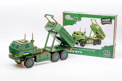 Деревянный 3D конструктор HIMARS 152 детали PuzzleOk