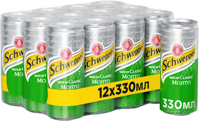 Упаковка безалкогольного напитка Schweppes Mojito 330 мл х 12 шт (5449000665539)