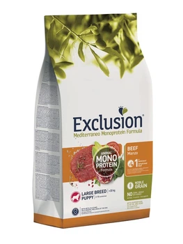 Сухий корм Exclusion Noble Grain Puppy Beef Large Breed для цуценят великих порід , з яловичиною, 12 кг (8011259004468)