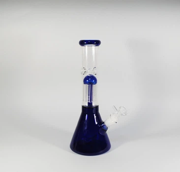 Бонг стеклянный Medusa Blue с диффузором и 2 шлифами 30 см