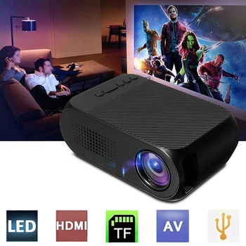 Портативный проектор Led projector YG-320 Mini 700 lumen с динамиком мультимедийный проектор, поддержка 1080р Черный