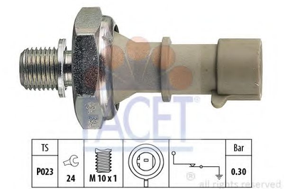 Датчик давления масла (0,3bar/1 конт./серый) OPEL ASTRA G/H 1.6 00-10 Facet (70162)