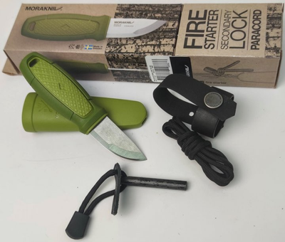 Нож Morakniv Eldris 1.0 Colour Green нержавеющая сталь + огниво, паракорд и застёжка