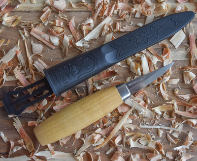 Нож для резьбы по дереву Morakniv Woodcarving 122, laminated steel (106-1654) с ножнами