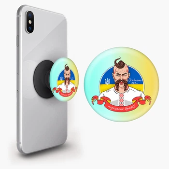 Попсокет (Popsockets) держатель для смартфона Казацкий драйв (8754-3738-BK) Черный