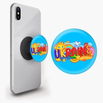 Попсокет (Popsockets) держатель для смартфона Украина (8754-3741-BK) Черный
