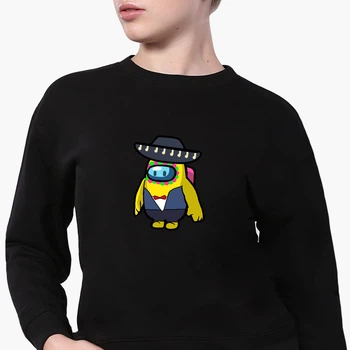 Свитшот для девочек Амонг Ас Бравл Старс Поко (Among Us Brawl Stars Poco) (9509-2591) 122-128 см Черный