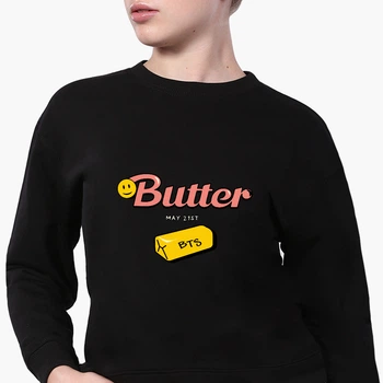 Свитшот для девочек БТС (Butter BTS) (9509-3257-6) 134-140 см Черный