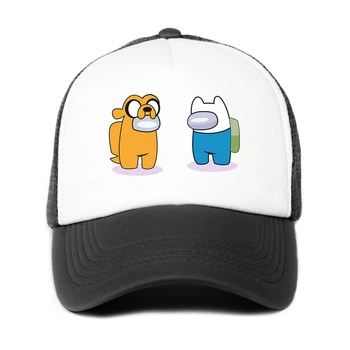 Кепка Тракер детская Амонг Ас Время приключений Финн и Джейк пес (Among Us Adventure Time Finn & Jake the dog) (33404-2414-1) 52-57 см Черный