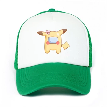 Кепка Тракер дитяча Амонг Ас Покемон Пікачу (Among Us Pokemon Pikachu) (33404-2419-2) 52-57 см Зелений