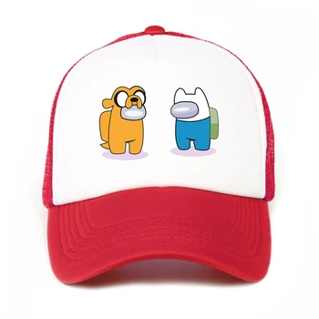 Кепка Тракер детская Амонг Ас Время приключений Финн и Джейк пес (Among Us Adventure Time Finn & Jake the dog) (33404-2414-5) 52-57 см Красный