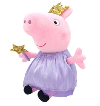 Плюшевая игрушка Свинка Пеппа с короной Волшебница Принцесса 30 см Peppa из семьи Пеппа (513019876-3) Розовая