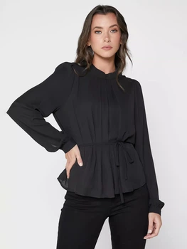 Блуза с объемными рукавами и высоким вырезом Vero Moda 10227783 S (99139S) Черный